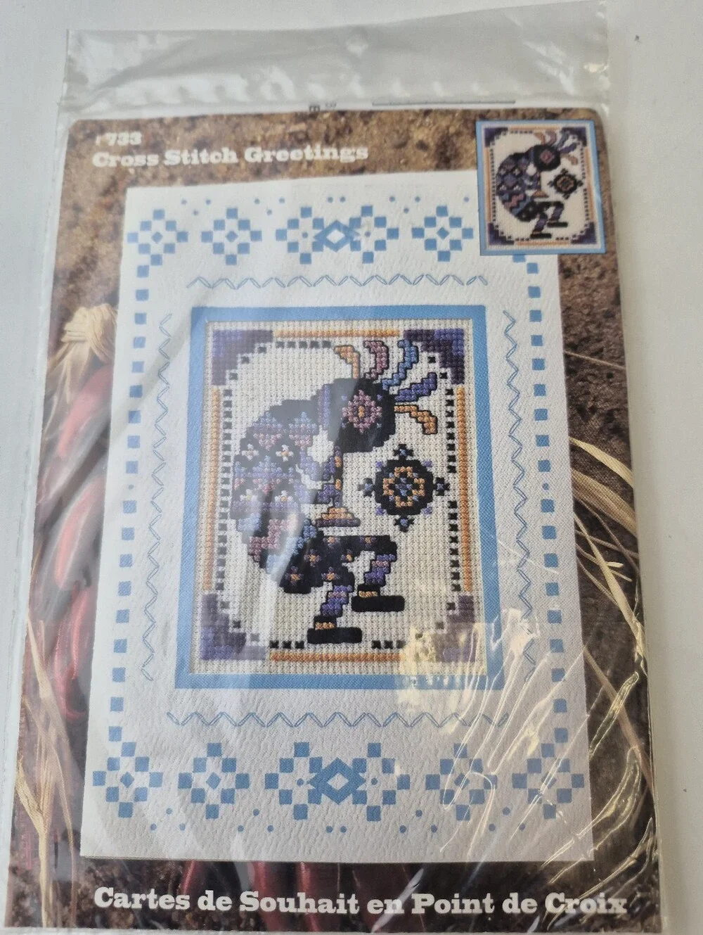Design Works Crafts #738 Cross Stitch Greetings Kokopelli Card Kit New